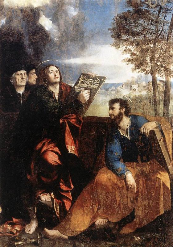 DOSSI, Dosso Sts John and Bartholomew with Donors ds China oil painting art